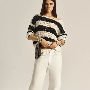 Anthropologie The Palmer Open-Stitch Pullover Sweater by Pilcro